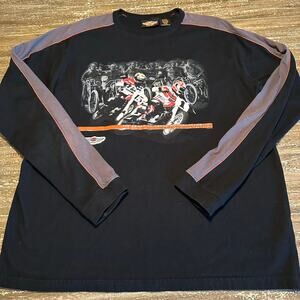 Vintage Y2K Harley Davidson 100th Anniversary Long Sleeve Shirt Black Size XL